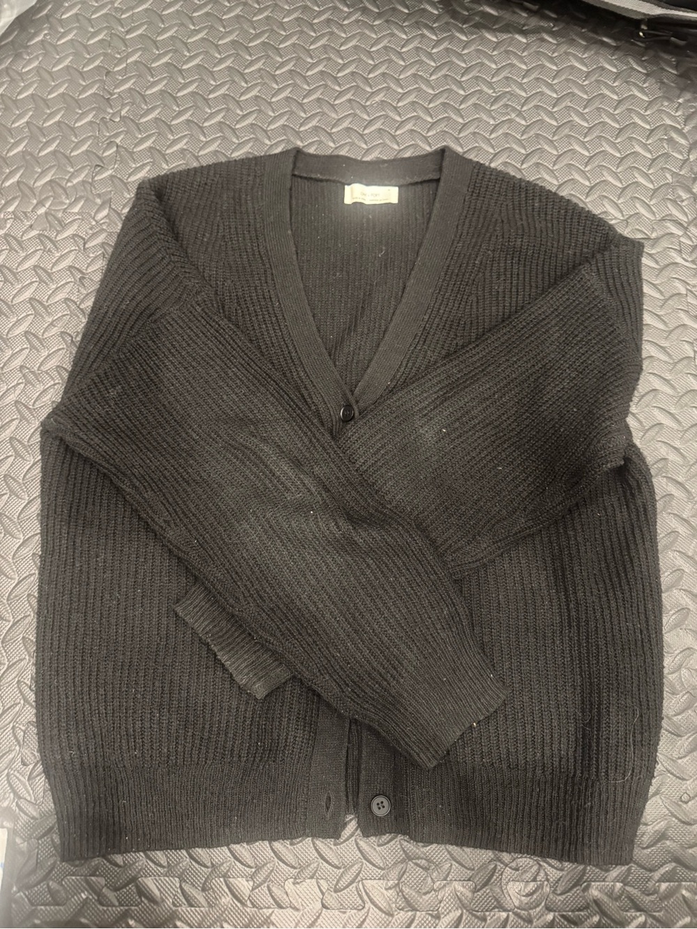 Black V-Neck Ribbed women’s Cardigan Sweater